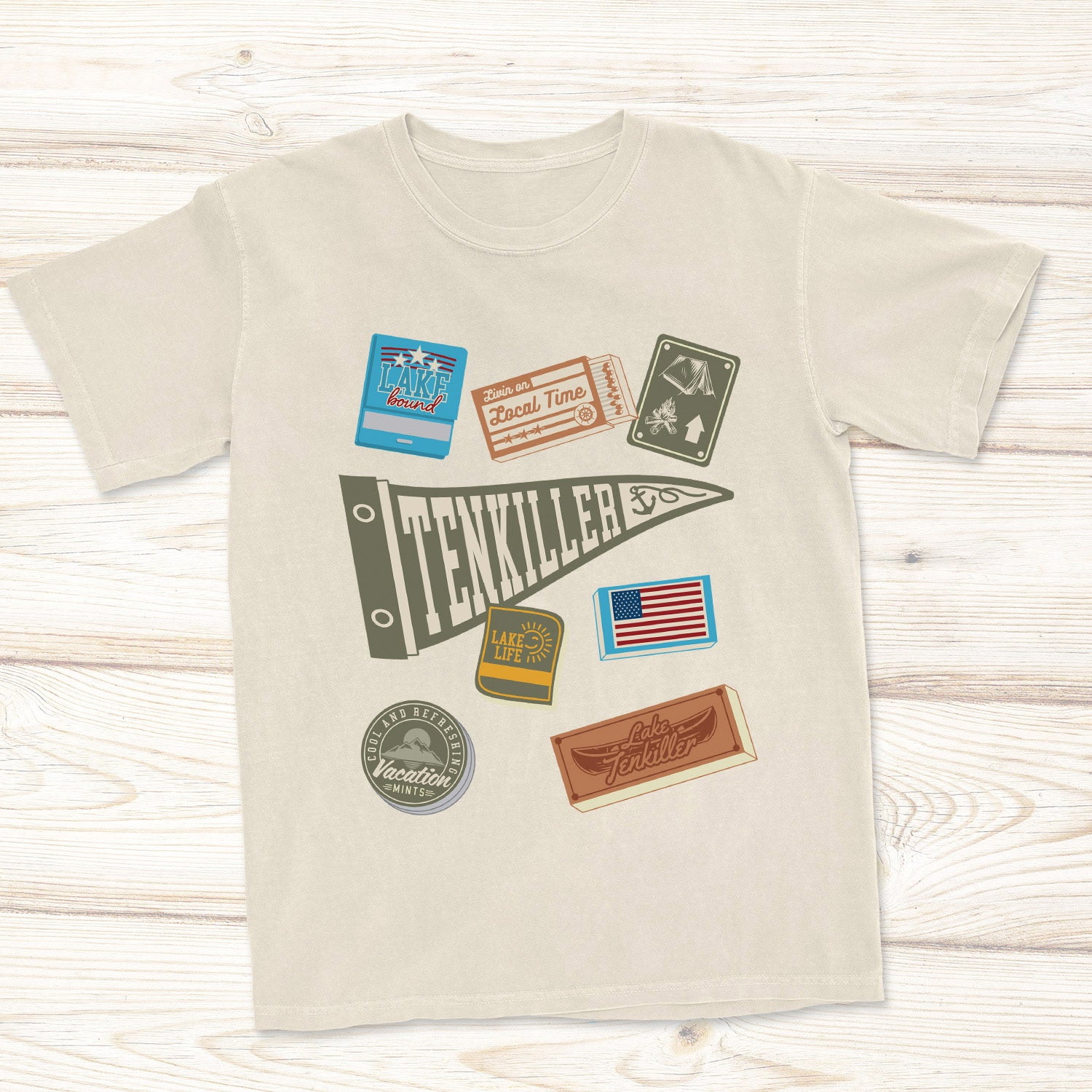 Lake Tenkiller pennant tee