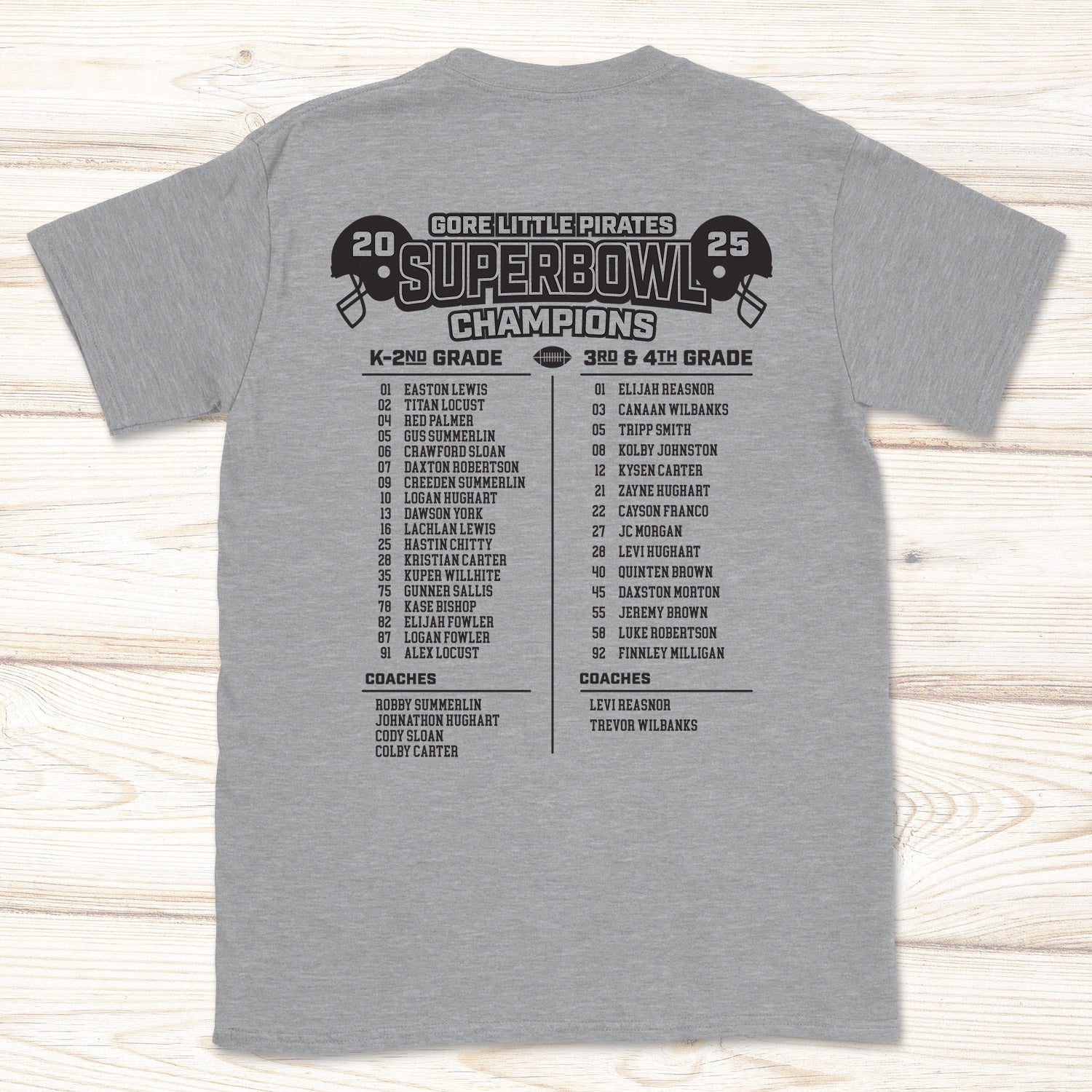 2025 Little Pirates Superbowl Championship Gear