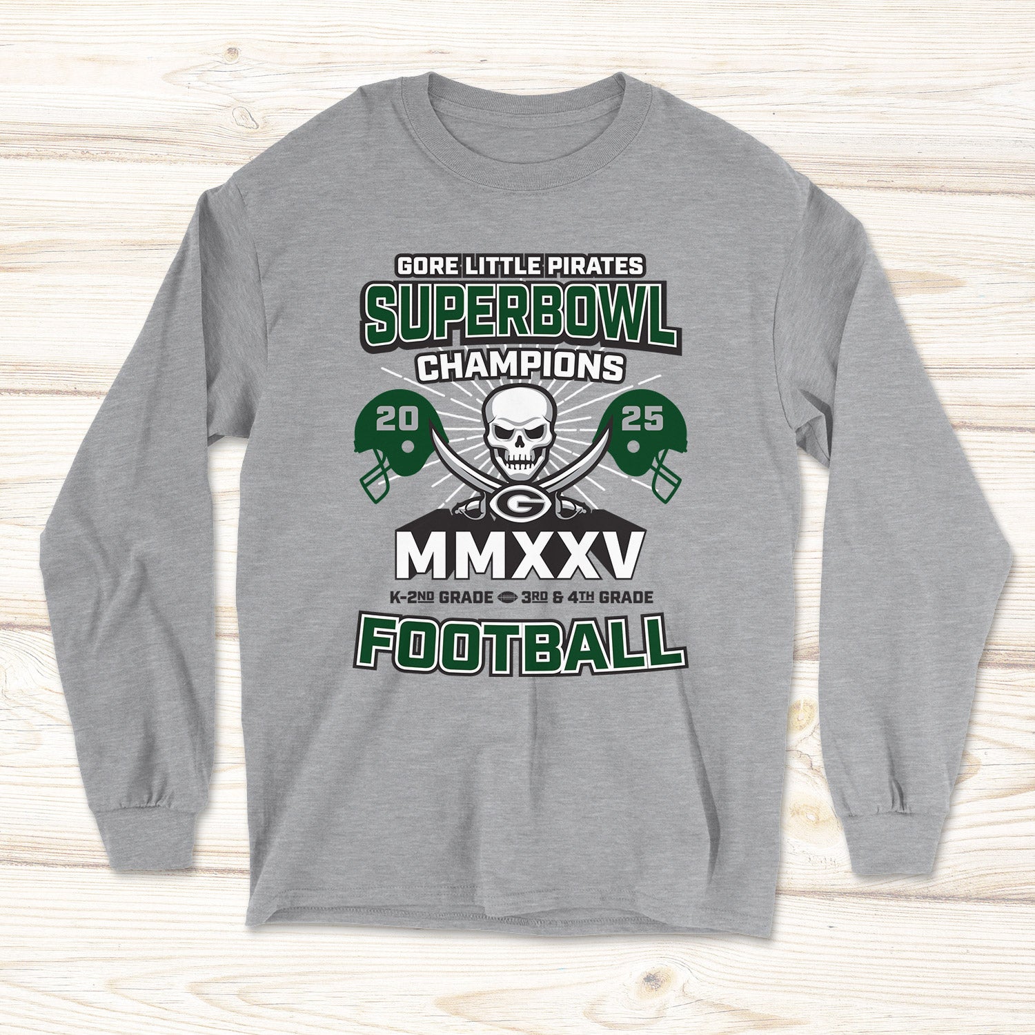 2025 Little Pirates Superbowl Championship Gear