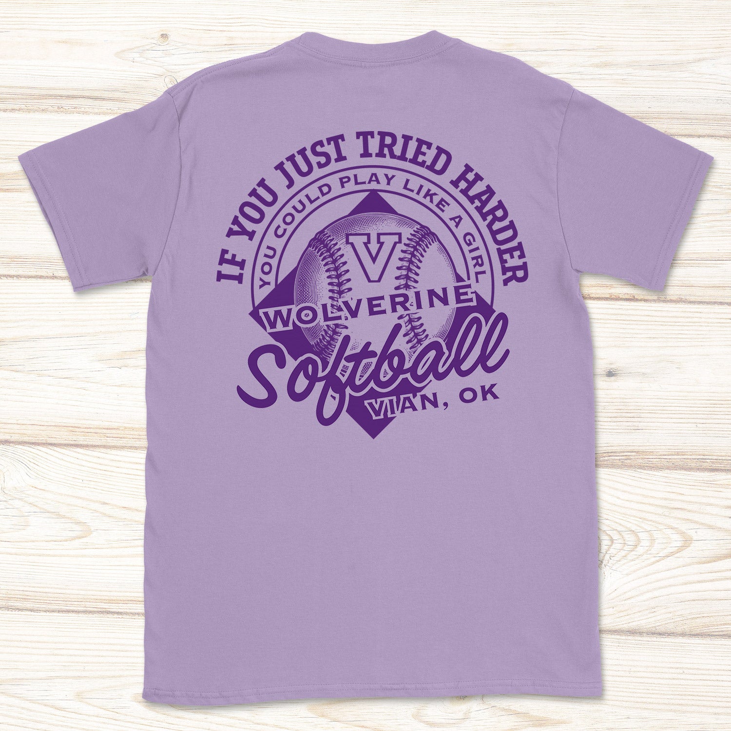 Play Like a Girl Wolverine Softball Tee