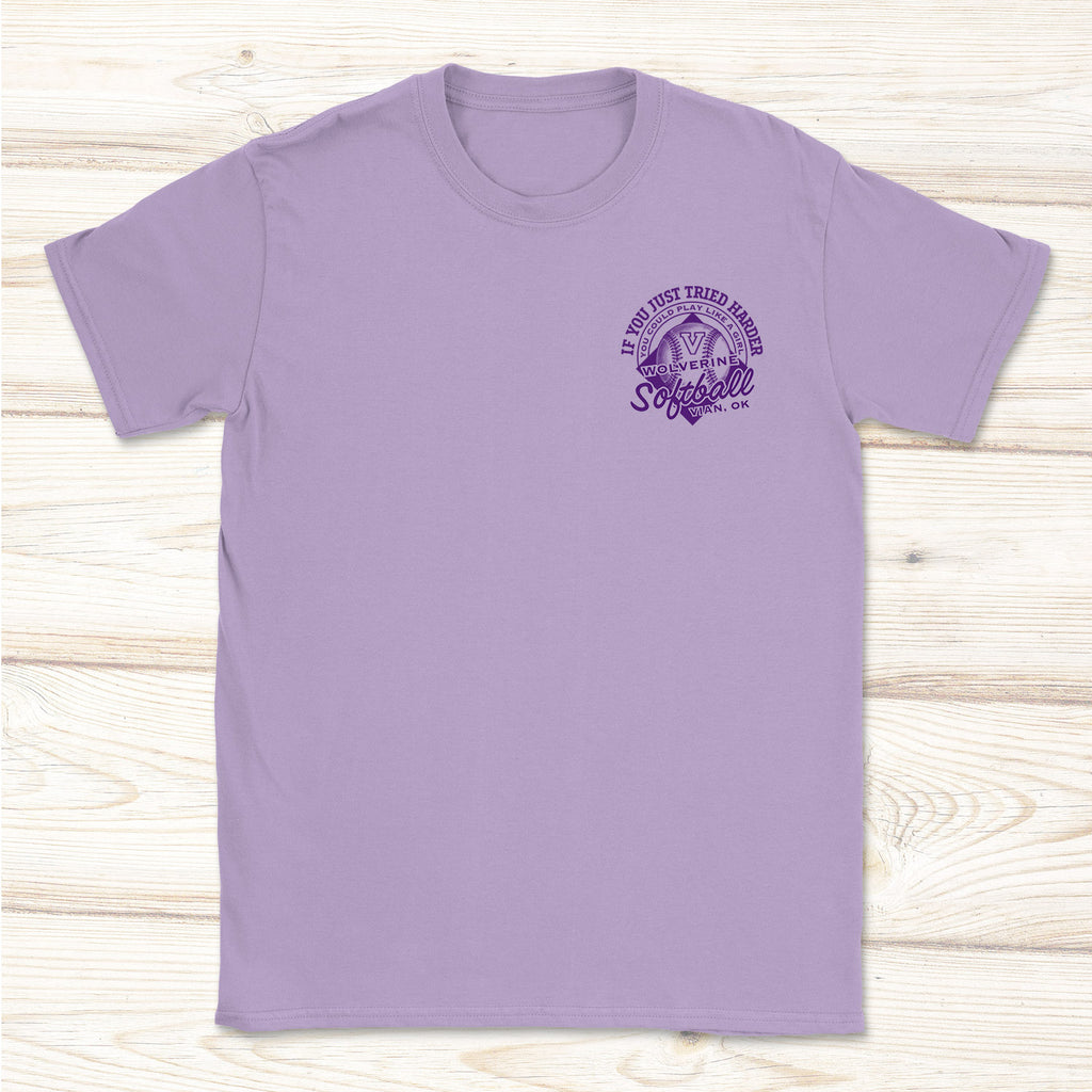 Play Like a Girl Wolverine Softball Tee